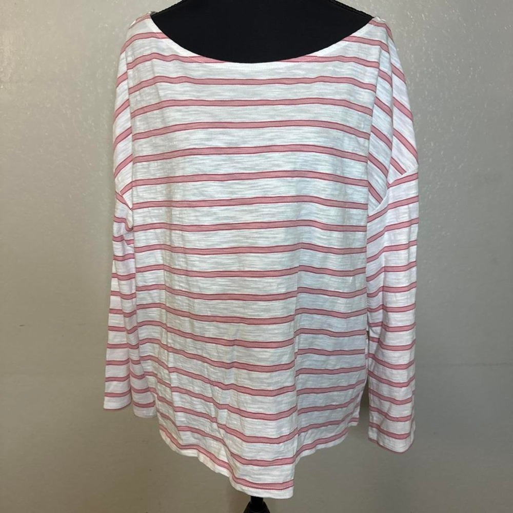 NWT Pink and white horizontal striped long sleeve shirt